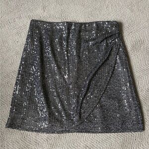 LOFT Sequin Faux Wrap Skirt 6